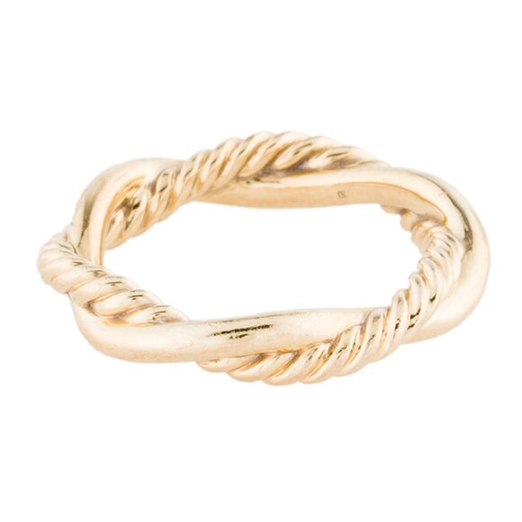DAVID YURMAN 18K 750 YELLOW GOLD  DIAMOND PETITE INFINITY BAND RING - Picture 6 of 8